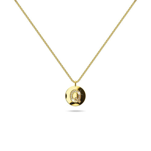 Solid 925 Sterling Silver Initial Alphabet Personalised Disc Necklace
